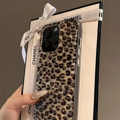Cute Leopard Print Clear Phone Case for iPhone 17, 16, 15, 14, 13, 12 & 11 Pro Max | Shockproof Silicone Protective Cover