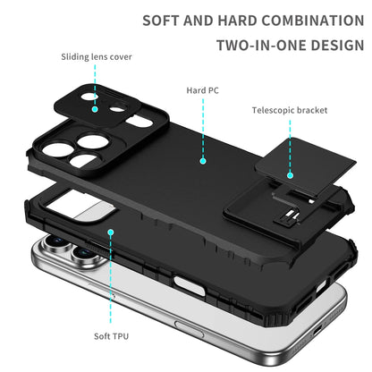 Slide Camera Cover Phone Case for iPhone 17 Air, 17 Plus & 17 Pro Max | Shockproof Armor Case with Kickstand