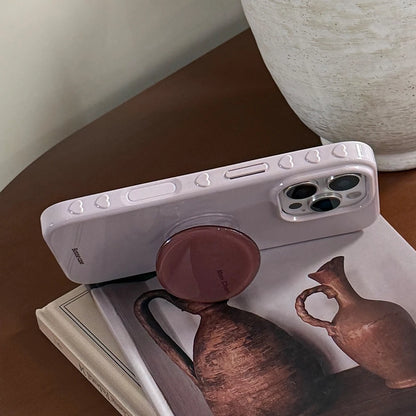 Cute Purple Phone Case with Stand for iPhone 17, 16, 15, 14 & 13 Pro Max | Shockproof Soft Protective Cover