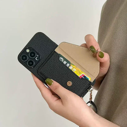 Crossbody Leather Wallet Phone Case for iPhone 17,