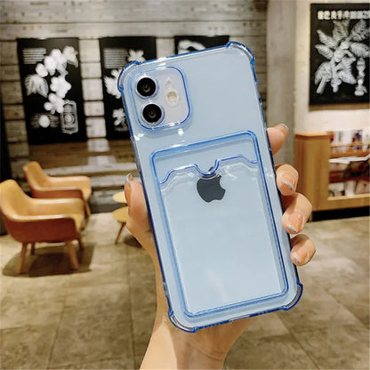 Transparent Card Holder Phone Case for iPhone 17