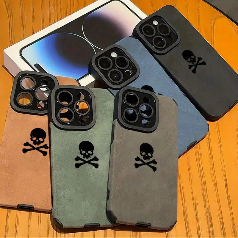 Matte Black Skull Phone Case for iPhone 17