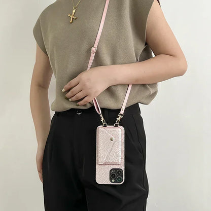 Crossbody Leather Wallet Phone Case for iPhone 17,