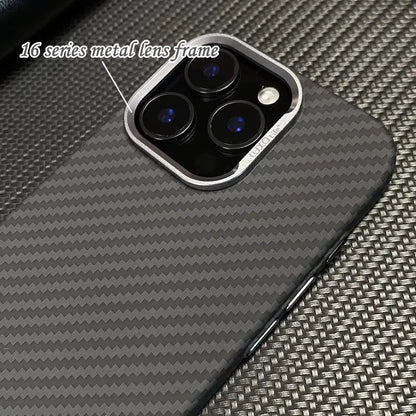 Phone Case Magsafe Luxury 3D Carbon Fiber Texture For iPhone 13 14 15 16 Pro Max Plus Wireless Charging Hard PC Shockproof Cover