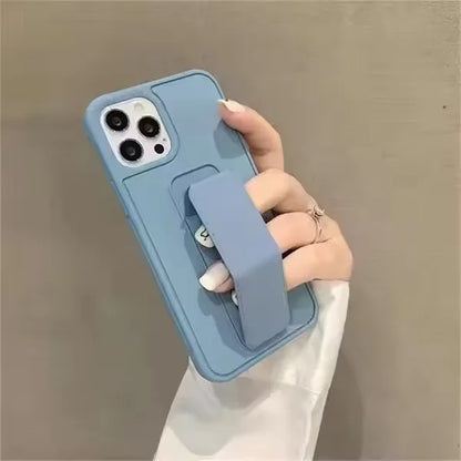 Wrist Strap Phone Case with Foldable Stand for iPhone 16, 15, 14, 13 & 12 | Shockproof Non-Slip Protective Cover