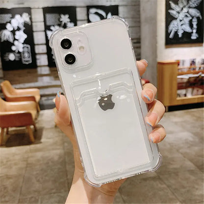 Transparent Card Holder Phone Case for iPhone 17