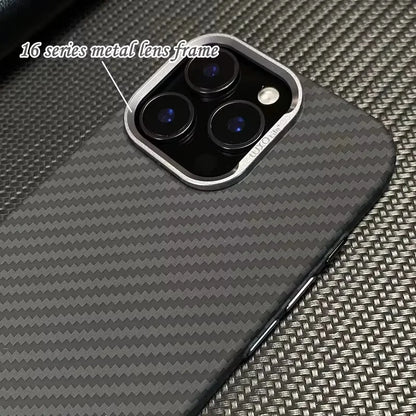 Phone Case Magsafe Luxury 3D Carbon Fiber Texture For iPhone 13 14 15 16 Pro Max Plus Wireless Charging Hard PC Shockproof Cover