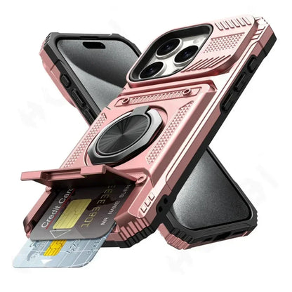 Magnetic Wallet Phone Case for iPhone 16, 
