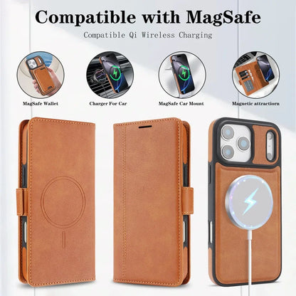 2-in-1 MagSafe Wallet Case for iPhone 17, 16, 15, 14, 13 & 12 Pro Max | Detachable Leather Card Holder Flip Cover