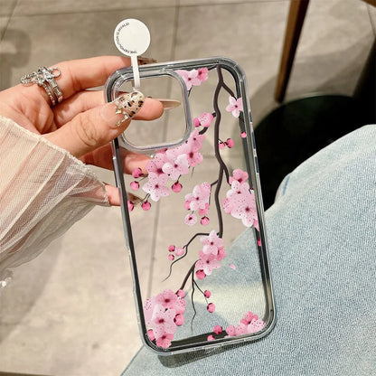 2-in-1 Candy Color Floral Phone Case for iPhone 17, 16, 15, 14, 13, 12 & 11 Pro Max | Soft TPU Clear Protective Cover