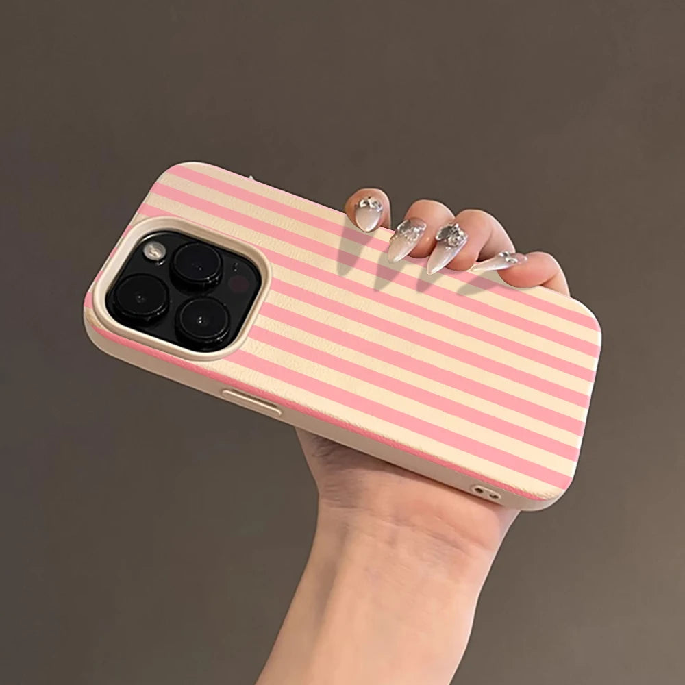 Colorful Striped Phone Case for iPhone 17, 16, 15, 14, 13, 12 & 11 Pro Max | Minimalist Shockproof Soft Cover