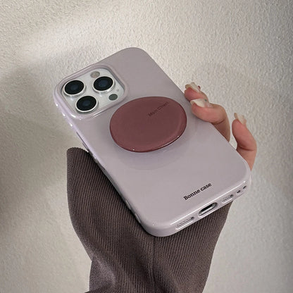 Cute Purple Phone Case with Stand for iPhone 17, 16, 15, 14 & 13 Pro Max | Shockproof Soft Protective Cover