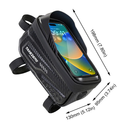 Waterproof Bike Phone Holder Bag with Touch Screen | 1L Bicycle Top Tube Frame Bag for 4.7–6.8" Smartphones