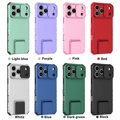 Slide Camera Cover Phone Case for iPhone 17 Air, 17 Plus & 17 Pro Max | Shockproof Armor Case with Kickstand