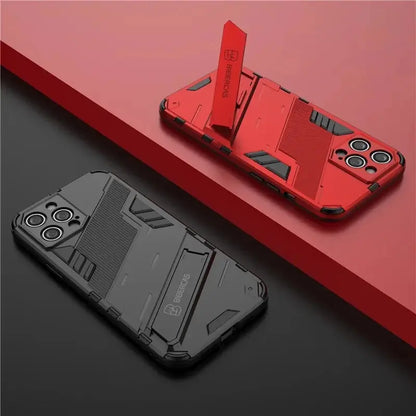 Solid Rugged Armor Shockproof Phone Case For iPhone 17 Air 11 12 13 Mini 14 Plus 15 16 17 Pro Max Holder Stand Back Cover