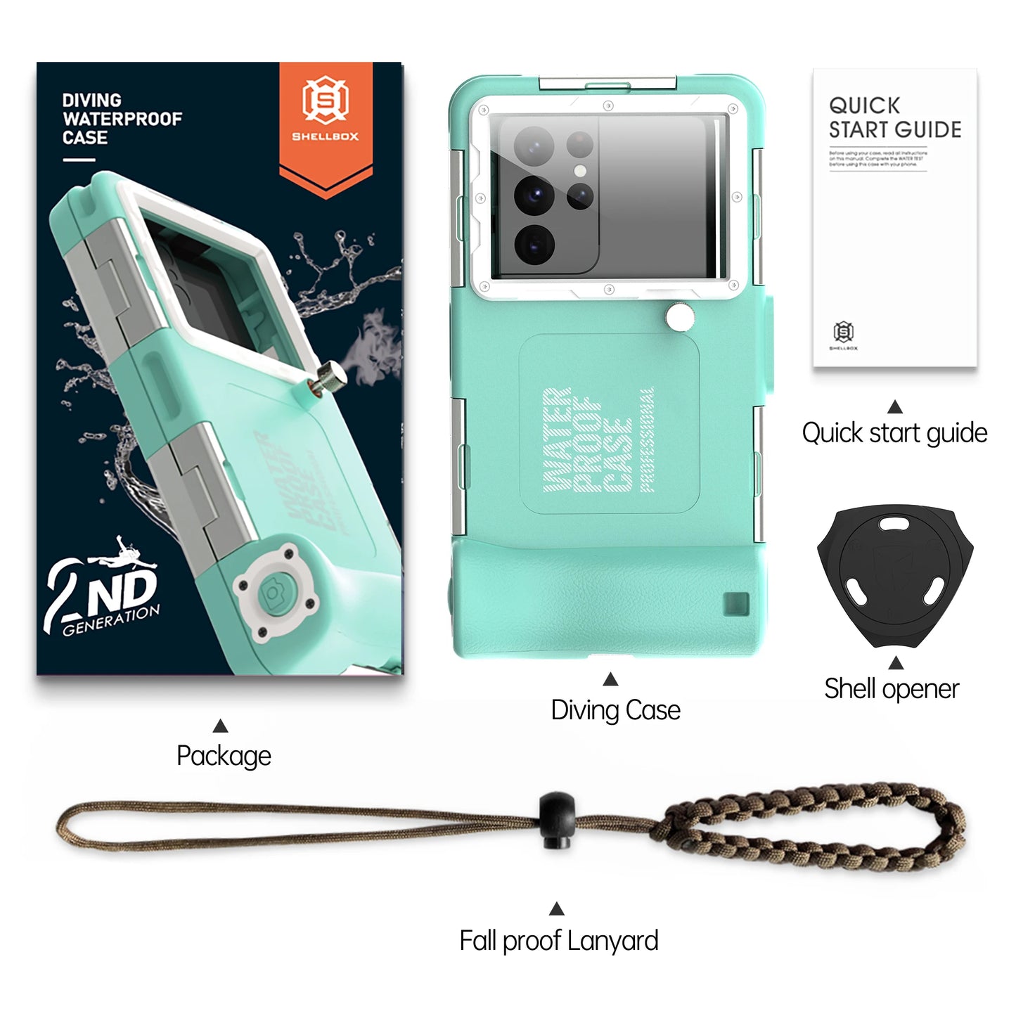 IP68 Waterproof Phone Case with Lanyard for iPhone & Android | 15M/50FT Underwater Diving Protective Pouch