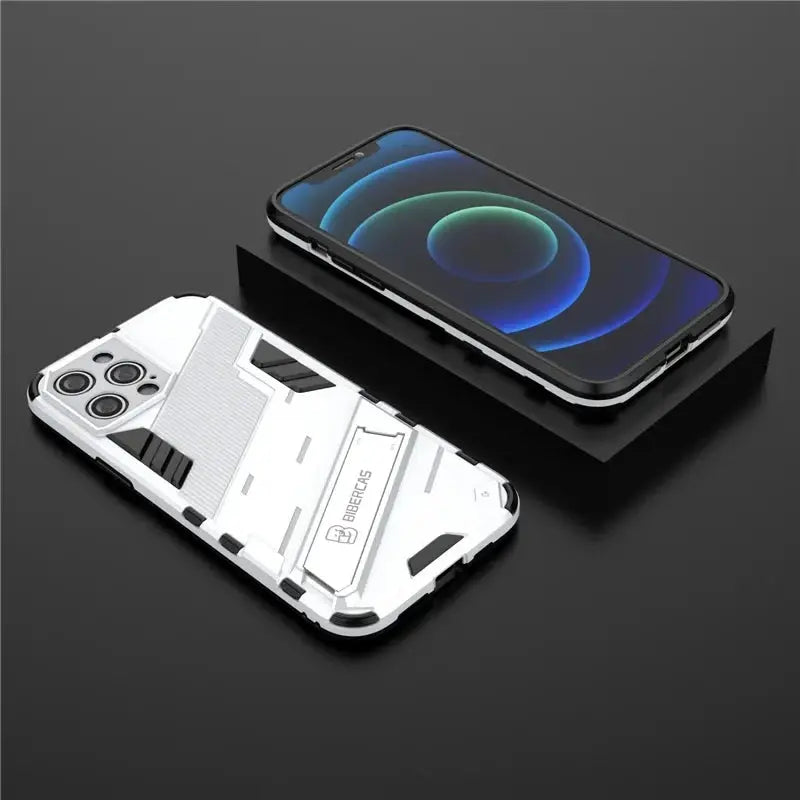 Solid Rugged Armor Shockproof Phone Case For iPhone 17 Air 11 12 13 Mini 14 Plus 15 16 17 Pro Max Holder Stand Back Cover