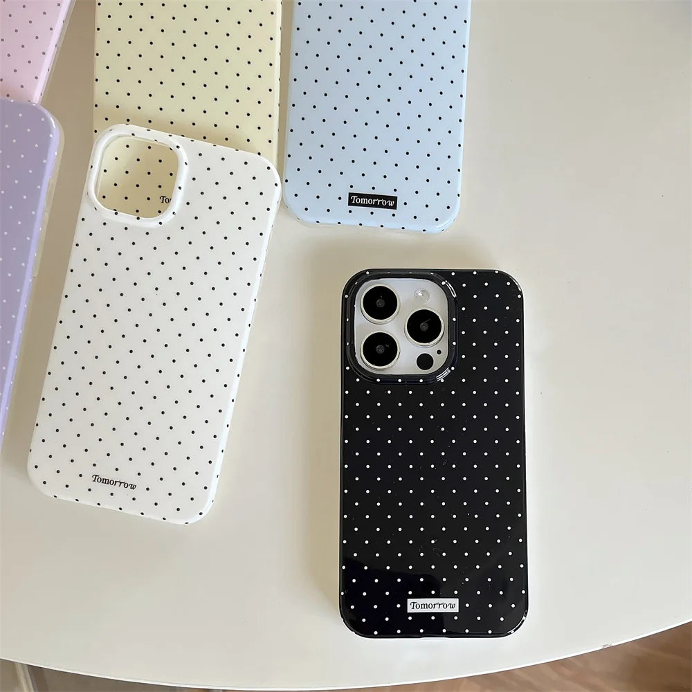 Polka Dot Silicone Phone Case for iPhone 17, 16, 15, 14, 13, 12 & 11 Pro Max | Ultra Slim Shockproof Protective Cover