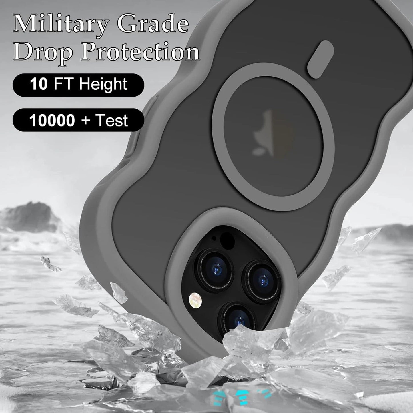 Luxury Wavy MagSafe Case for iPhone 17, 16, 15, 14, 13 & 12 Pro Max | Matte Shockproof Protective Cover