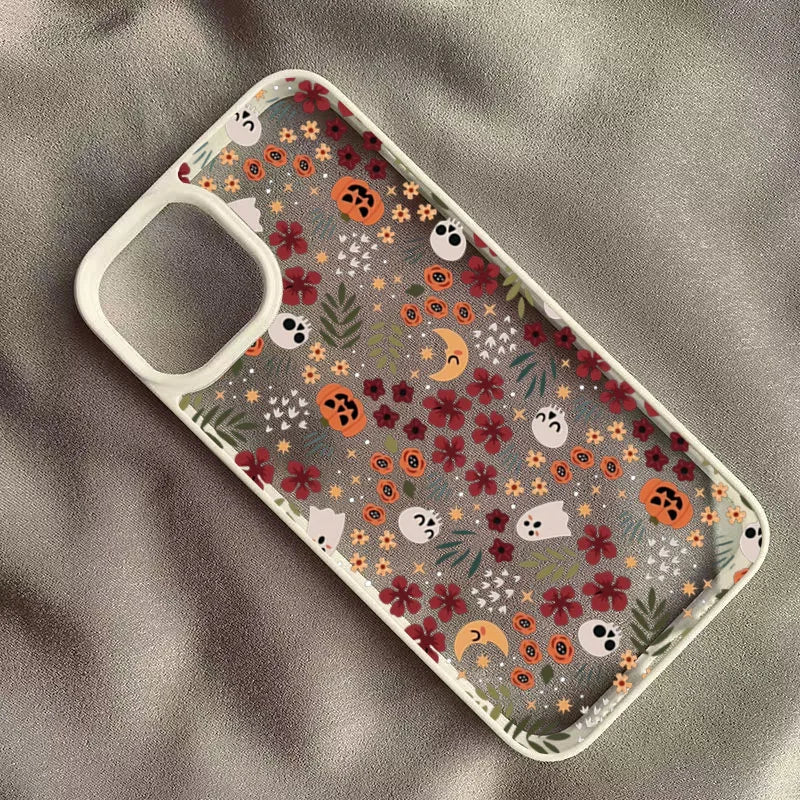 Cute Halloween Pumpkin Skull Phone Case for iPhone 17,