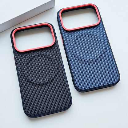 For iPhone 17 Pro Max 17 Air Case Luxury Magnetic Soft TPU+Nylon Woven Leather Back Anti-Fingerprint Cover for iPhone 17