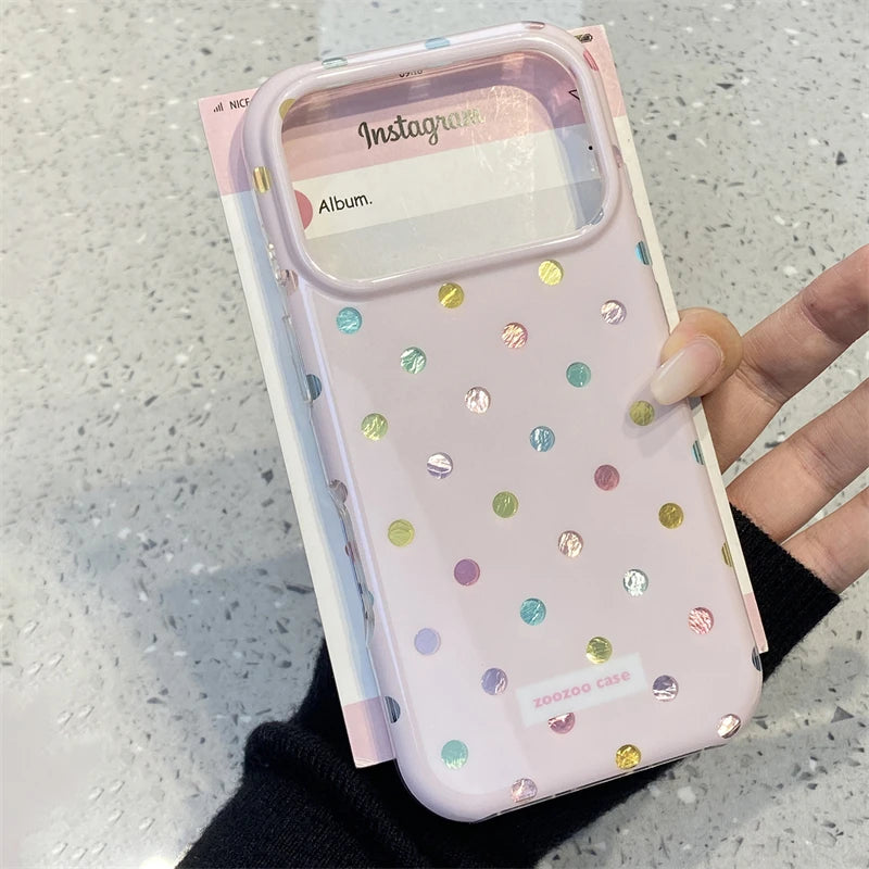 Korean Colorful Polka Dot Phone Case for iPhone 17