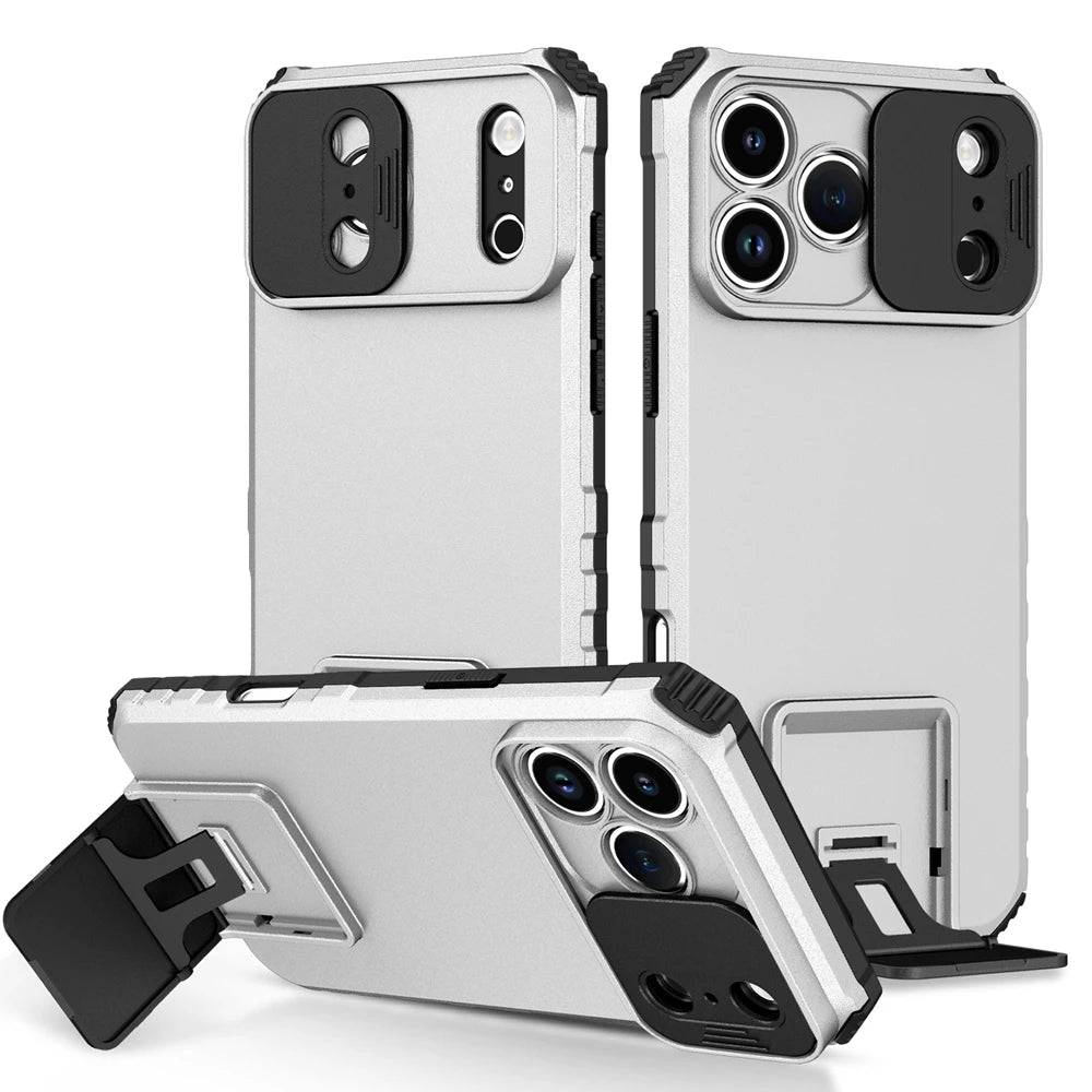 Slide Camera Cover Phone Case for iPhone 17 Air, 17 Plus & 17 Pro Max | Shockproof Armor Case with Kickstand