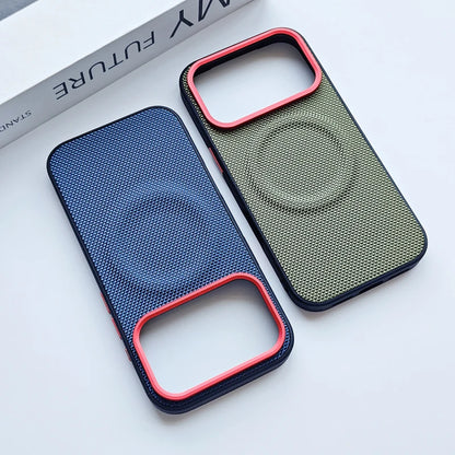 For iPhone 17 Pro Max 17 Air Case Luxury Magnetic Soft TPU+Nylon Woven Leather Back Anti-Fingerprint Cover for iPhone 17