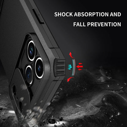 Slide Camera Cover Phone Case for iPhone 17 Air, 17 Plus & 17 Pro Max | Shockproof Armor Case with Kickstand