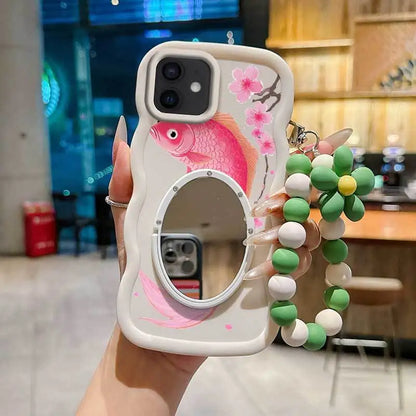 3 Pcs(Light Delicate Petals Phone Case+Lanyard+Stand)Phone Case for IPhone 11/7/7 Plus/8/8 Plus/15