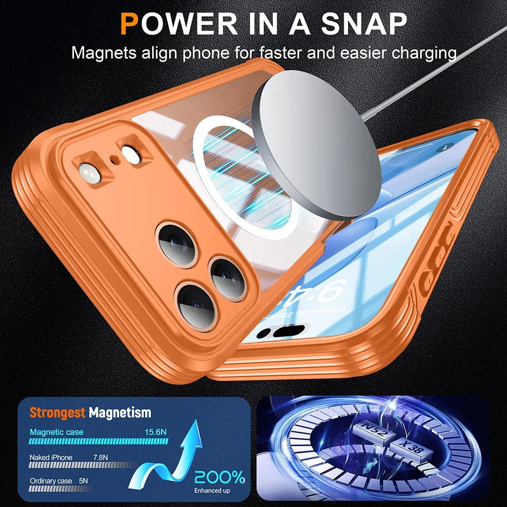 360° Magnetic MagSafe Case for iPhone 17 Series | Double-Sided Clear Full Body Protective Cover