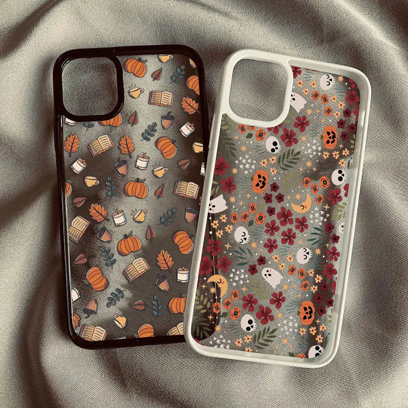Cute Halloween Pumpkin Skull Phone Case for iPhone 17,