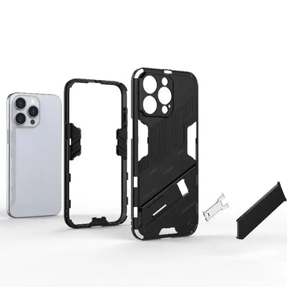 Solid Rugged Armor Shockproof Phone Case For iPhone 17 Air 11 12 13 Mini 14 Plus 15 16 17 Pro Max Holder Stand Back Cover
