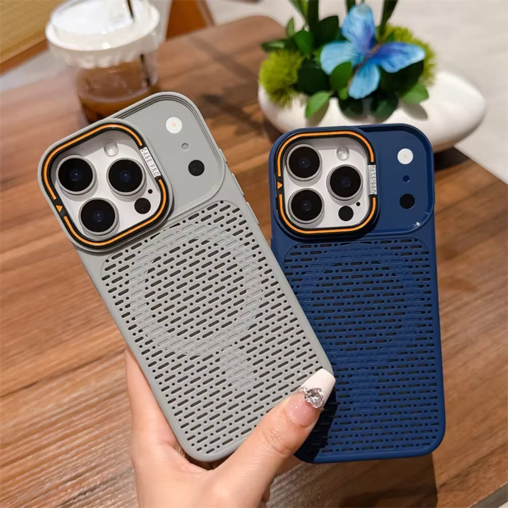 MagSafe Heat Dissipation Phone Case for iPhone 17, 16, 15, 14, 13, 12 & 11 Pro Max | Magnetic Kickstand Frosted Protective Cover