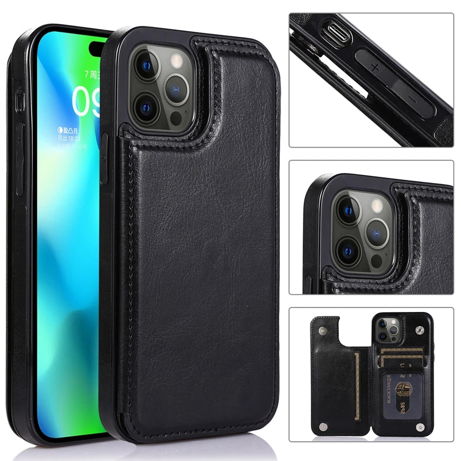 Leather Wallet Phone Case for iPhone 16e