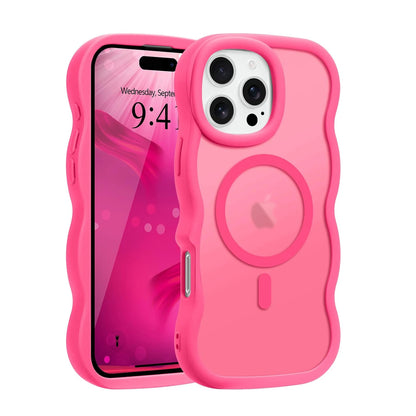 Luxury Wavy MagSafe Case for iPhone 17, 16, 15, 14, 13 & 12 Pro Max | Matte Shockproof Protective Cover