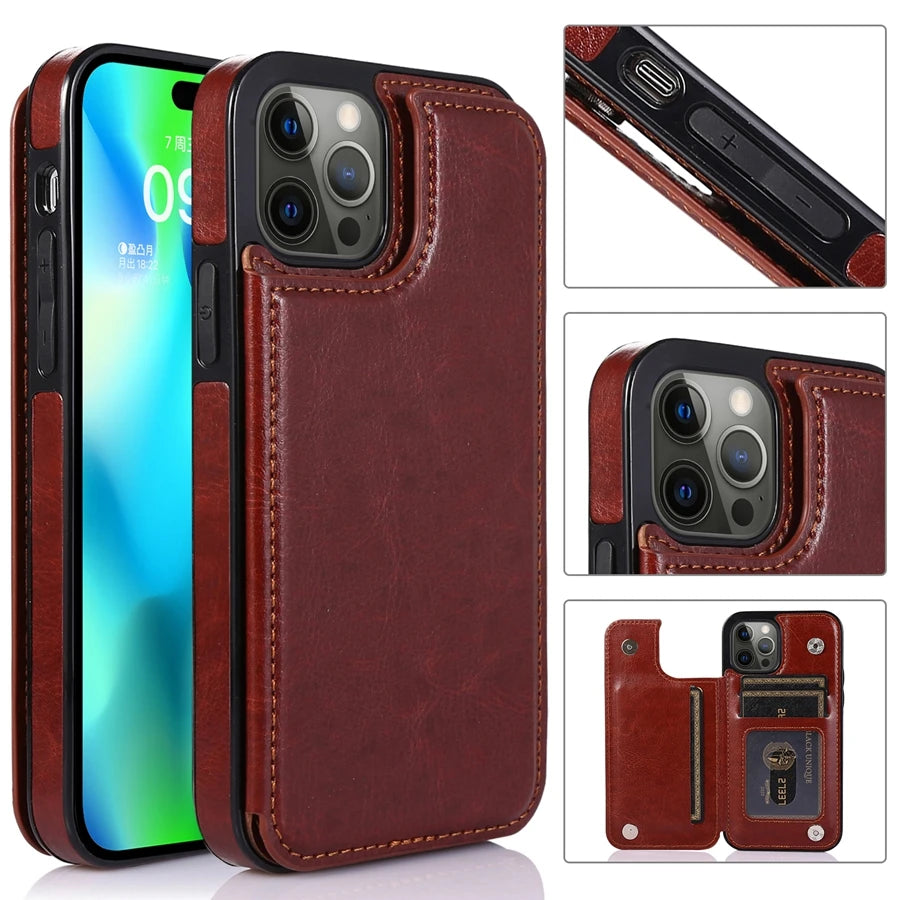 Leather Wallet Phone Case for iPhone 16e