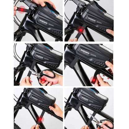 Waterproof Bike Phone Holder Bag with Touch Screen | 1L Bicycle Top Tube Frame Bag for 4.7–6.8" Smartphones