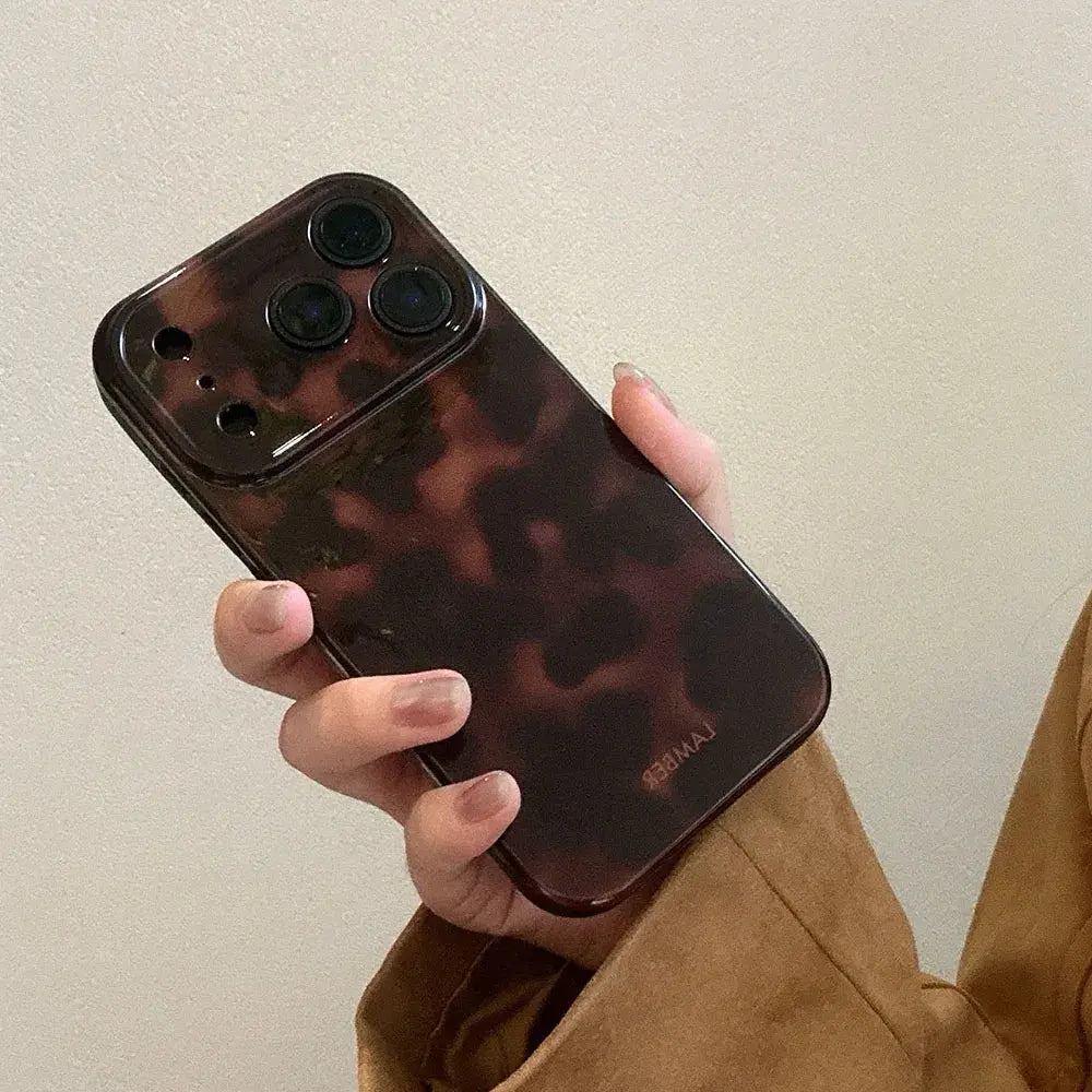 Retro Leopard Print Phone Case for iPhone 17, 16, 15, 14, 13, 12 & 11 Pro Max | Shockproof Silicone Protective Cover