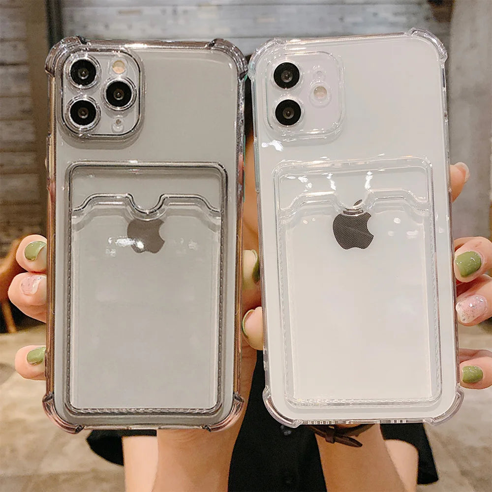 Transparent Card Holder Phone Case for iPhone 17