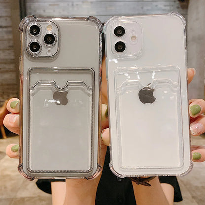 Transparent Card Holder Phone Case for iPhone 17