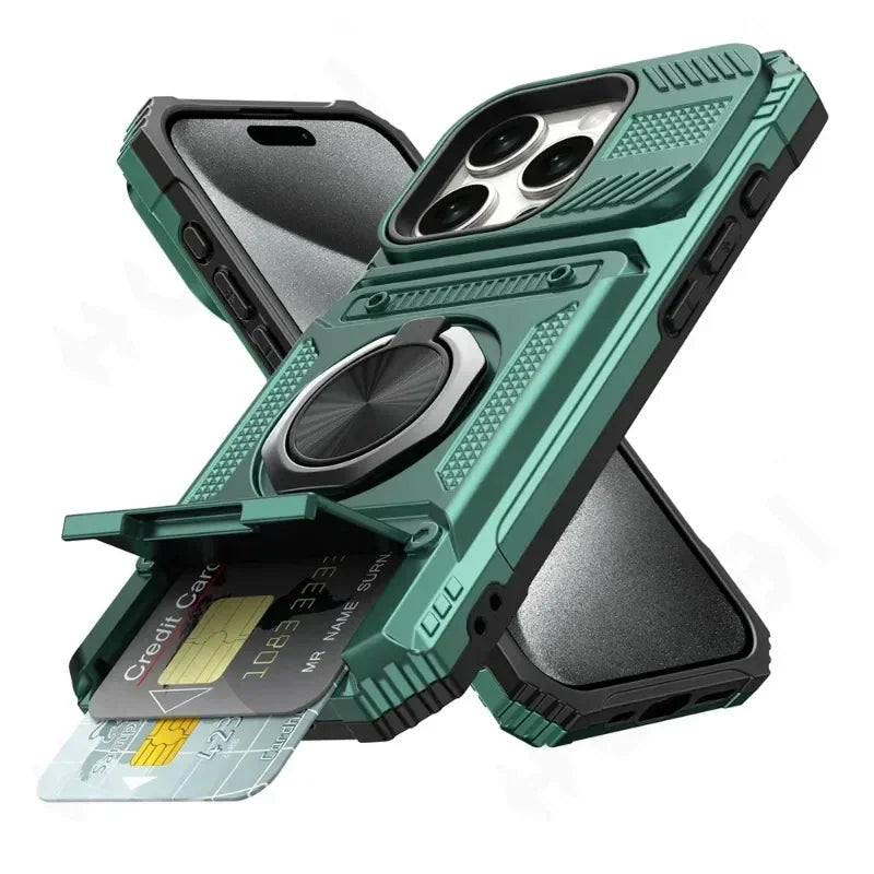 Magnetic Wallet Phone Case for iPhone 16, 
