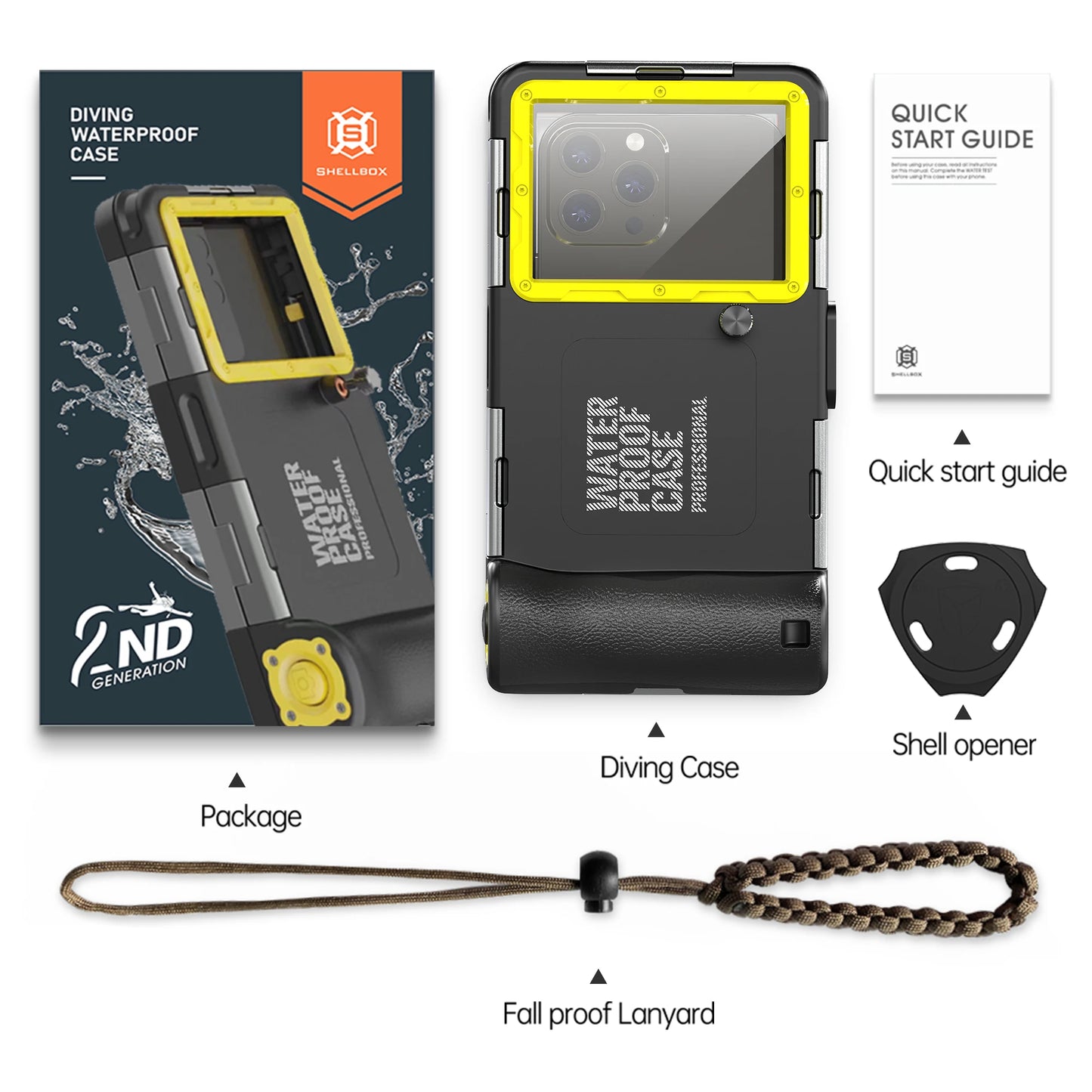 IP68 Waterproof Phone Case with Lanyard for iPhone & Android | 15M/50FT Underwater Diving Protective Pouch