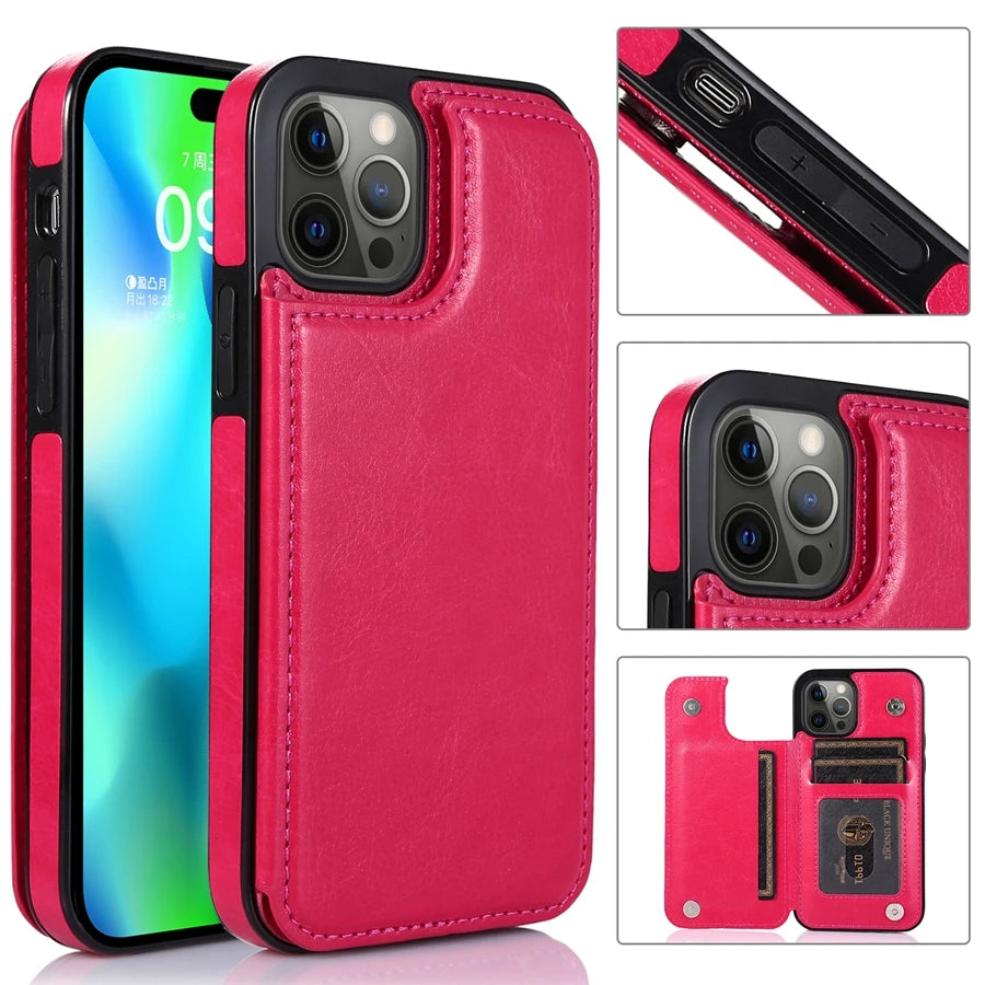 Leather Wallet Phone Case for iPhone 16e