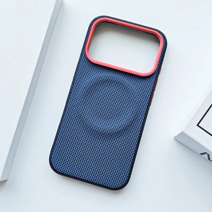 For iPhone 17 Pro Max 17 Air Case Luxury Magnetic Soft TPU+Nylon Woven Leather Back Anti-Fingerprint Cover for iPhone 17