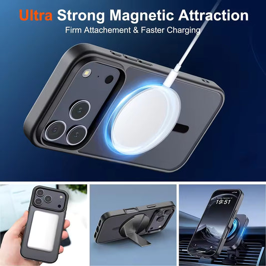 Luxury Frosted MagSafe Case for iPhone 17, 16, 15, 14 & 13 Pro Max | Matte Transparent Shockproof Phone Cover