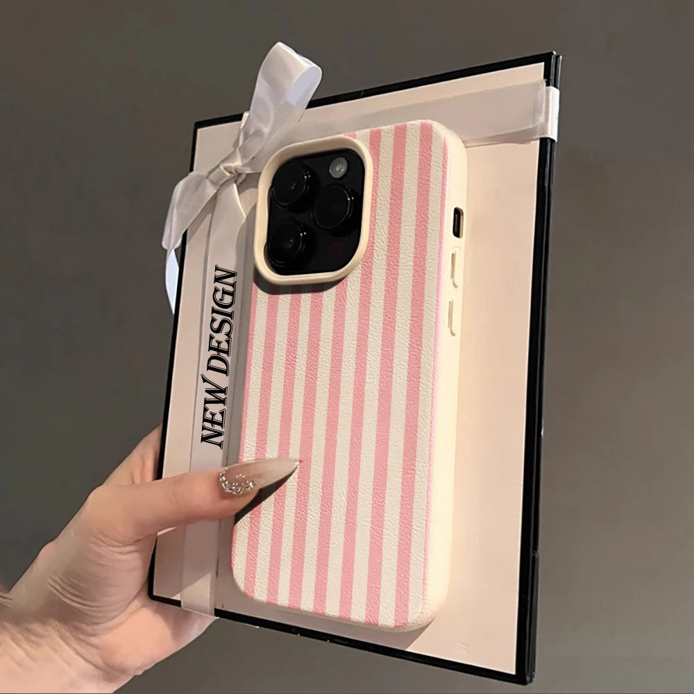 Colorful Striped Phone Case for iPhone 17, 16, 15, 14, 13, 12 & 11 Pro Max | Minimalist Shockproof Soft Cover
