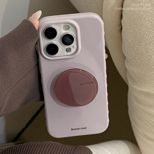 Cute Purple Phone Case with Stand for iPhone 17, 16, 15, 14 & 13 Pro Max | Shockproof Soft Protective Cover