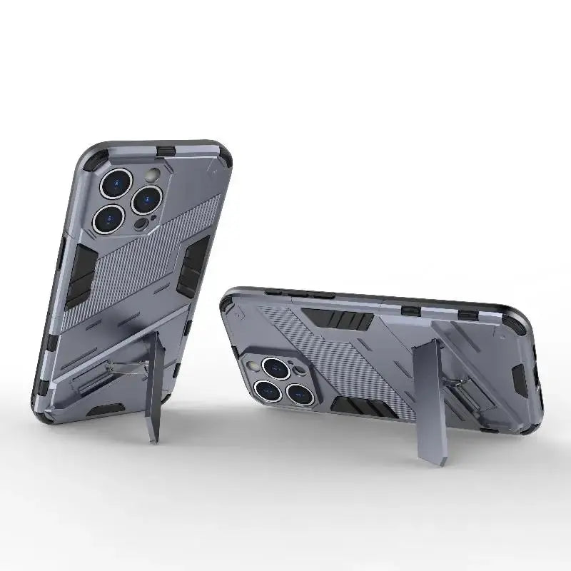 Solid Rugged Armor Shockproof Phone Case For iPhone 17 Air 11 12 13 Mini 14 Plus 15 16 17 Pro Max Holder Stand Back Cover