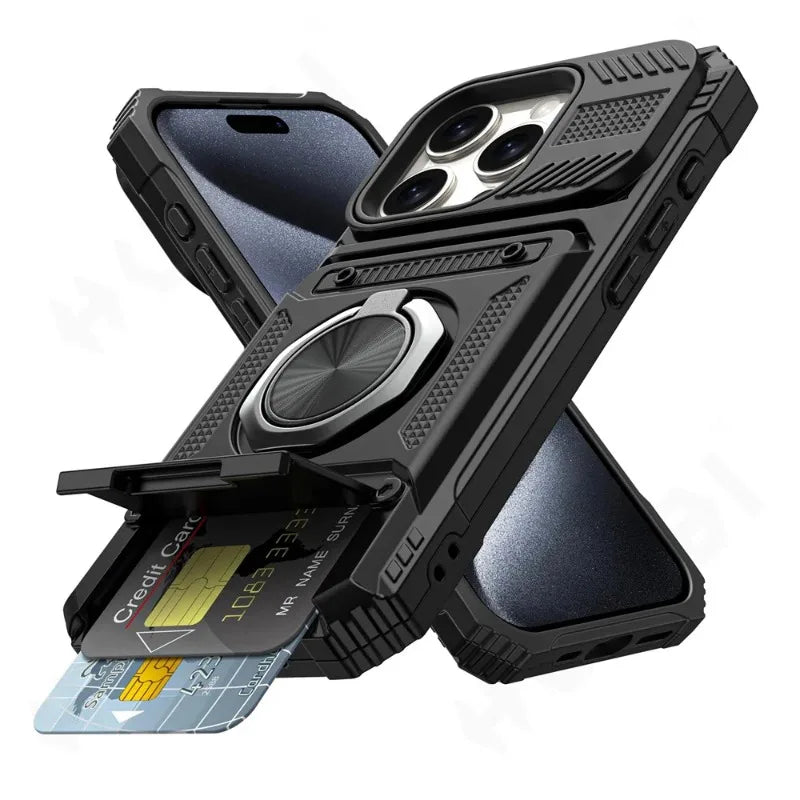 Magnetic Wallet Phone Case for iPhone 16, 
